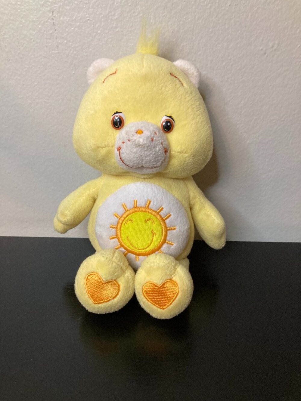 Vintage 2002 Care Bears Funshine Bear - 8.5" Yellow Plush Bear - Collectable